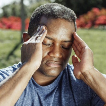 man with headache