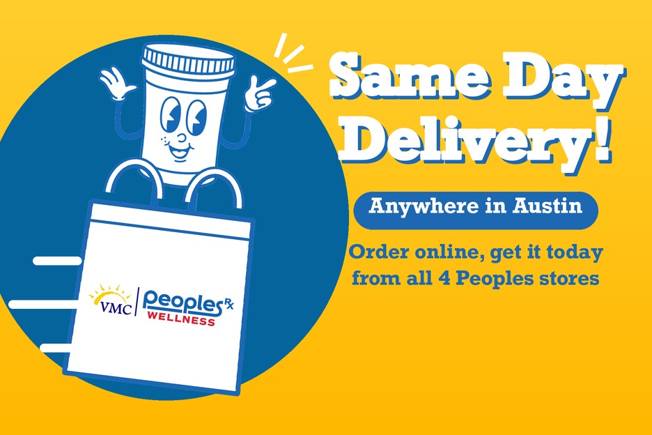 Same Day Delivery! Anywhere in Austin. Order online, get it today from all 4 Peoples stores